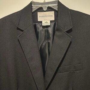 Evan Picone women’s black wool blend 2-button blazer, size 14